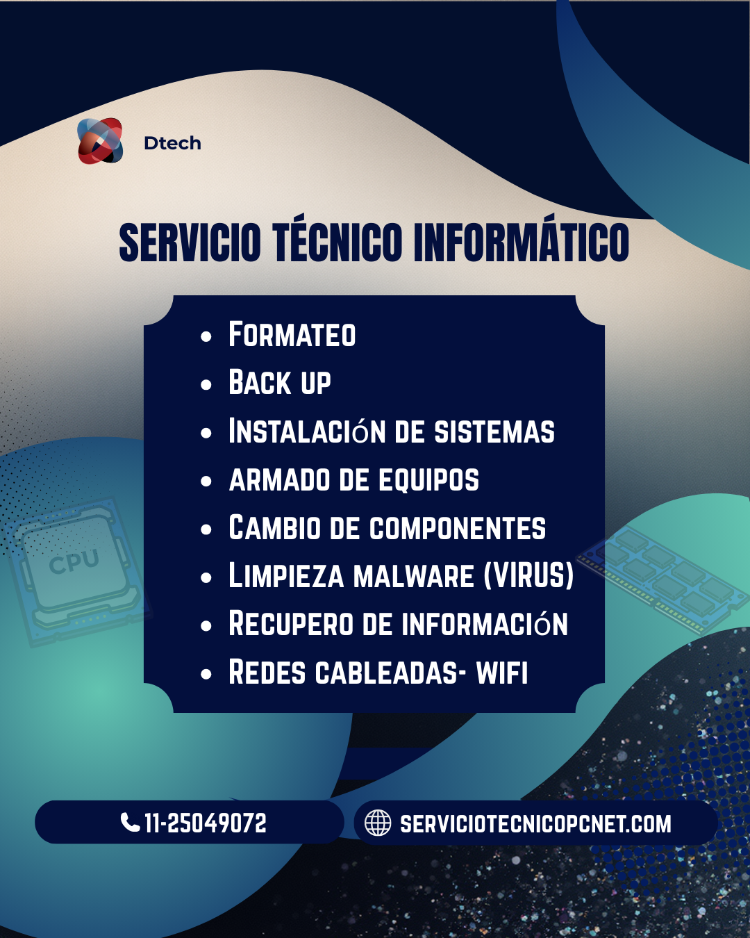 Formateo y mantenimiento de pc, notebooks y servidores